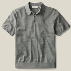 Buck Mason Avalon Knit Polo - Heather Grey - Medium - Like New